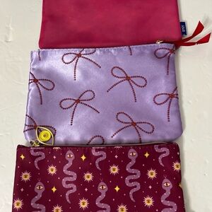 IPSY Charming Kids' Pouch Trio - Pink, Purple, and Burgundy Lot Of 3